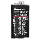 Creëer Je eigen Funny Schedule Retirement Gift Heupfles (Rechts)