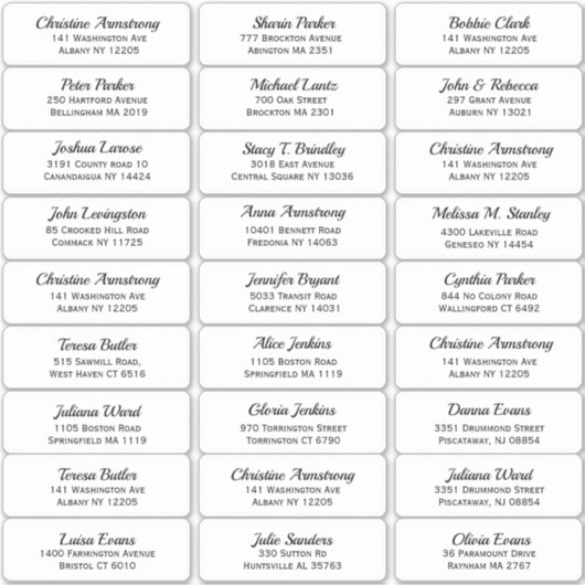 Creëer je eigen gastnaam en adres sticker (Voorkant)