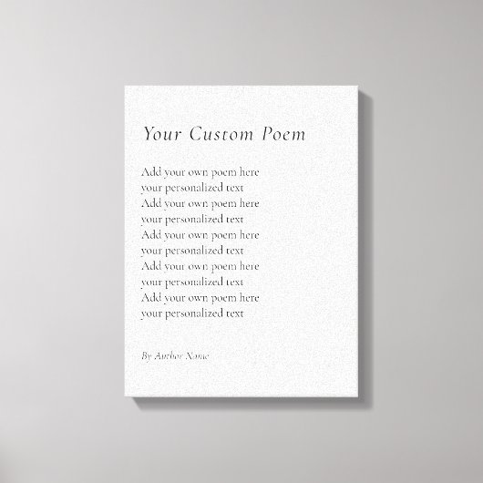 Creëer Je eigen gedicht Canvas Afdruk (Voorkant)