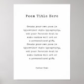Creëer Je eigen gedicht Poster (Voorkant)