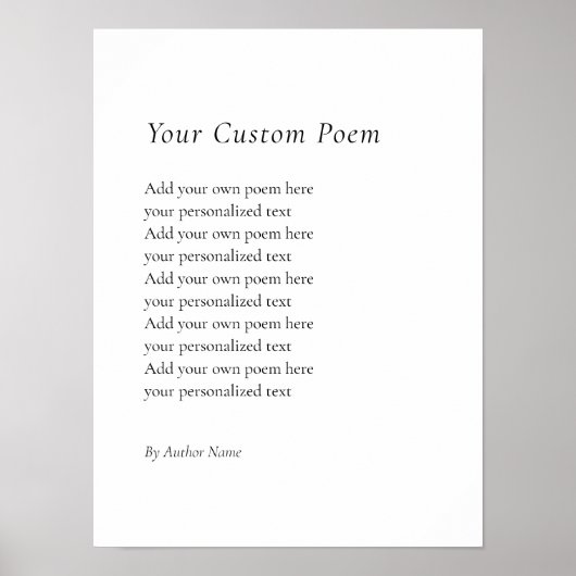 Creëer Je eigen gedicht Poster (Voorkant)
