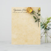 Creëer Je eigen gele rozen Persoonlijk Briefhoofd (Staand voorkant)