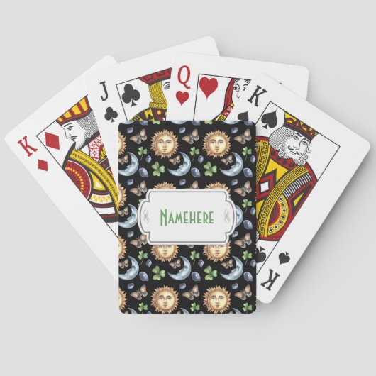 Creëer Je eigen gelukkige hemelse vlinder Pokerkaarten (Achterkant)
