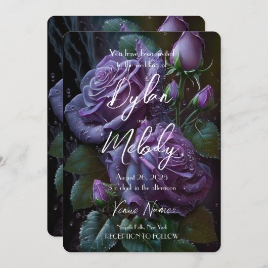 Creëer Je eigen Gepersonaliseerd donkere Paarse Ro Kaart (Voorkant / Achterkant)