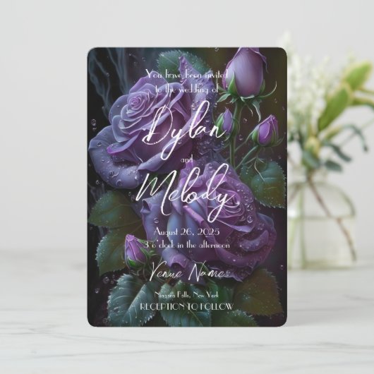 Creëer Je eigen Gepersonaliseerd donkere Paarse Ro Kaart (Staand voorkant)