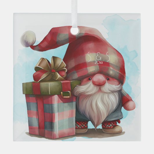 Creëer je eigen geplakte kerstgnoom glas ornament (Voorkant)