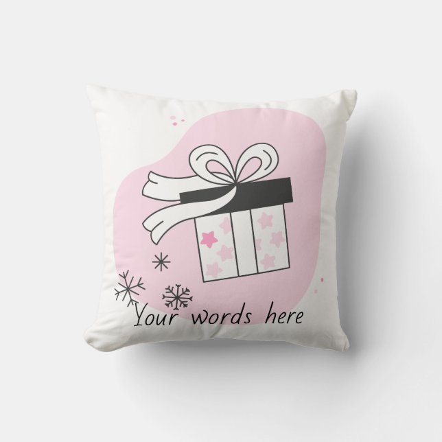 Creëer Je eigen geschenkdoos & sneeuwvlokken Kerst Kussen (Voorkant)