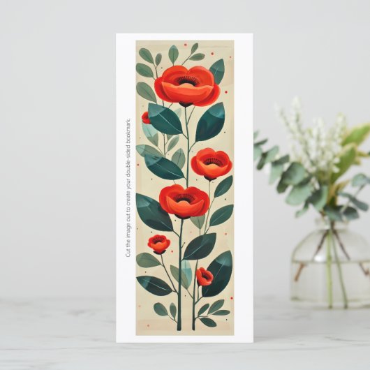 Creëer Je eigen geschilderde rode klaprozen Bladwi (Staand voorkant)