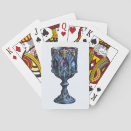 Creëer Je eigen gesneden gotische blauwe stenen ke Pokerkaarten