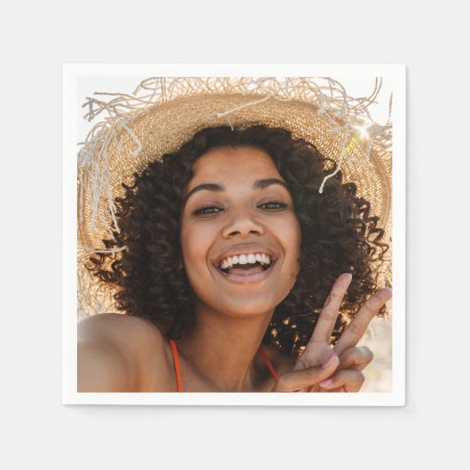 Creëer je eigen gezicht leuk selfie fotofeest servet (Voorkant)