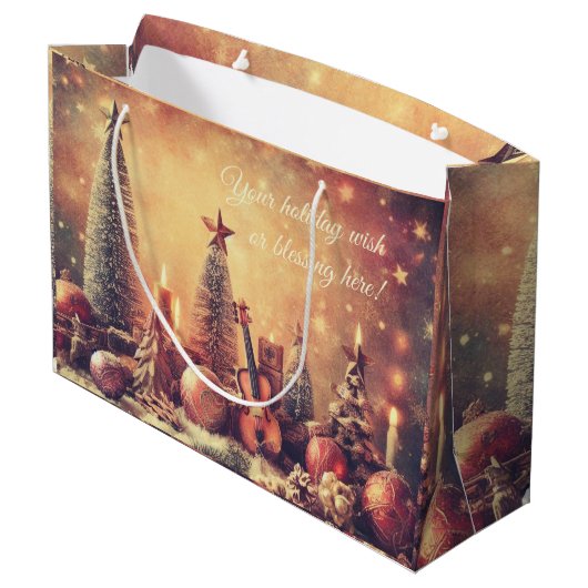 Creëer Je eigen gitaar en kerstbomen Groot Cadeauzakje (Achterkant Gekanteld)