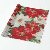 Creëer Je eigen Glitter Poinsettia Flowers Cadeaupapier (Uitgerold)