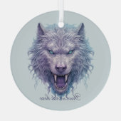 Creëer Je eigen goddeloze Paarse wolf Glas Ornament (Achterkant)