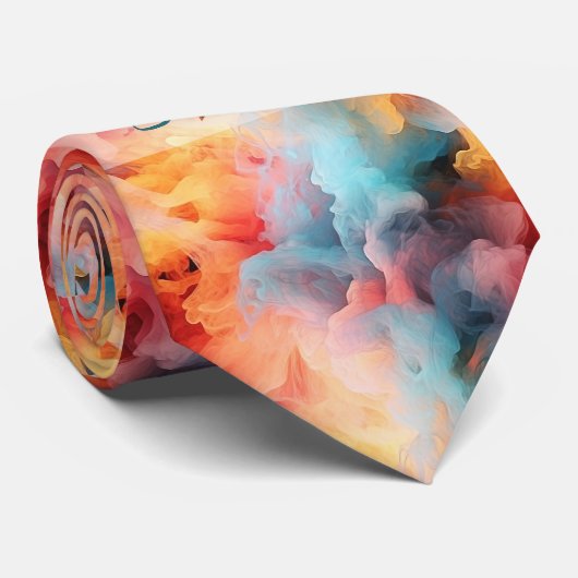 Creëer je eigen golvende zonsondergang alcohol ink stropdas (Opgerold)