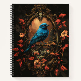 Creëer je eigen gotische blauwe zangvogel in de he notitieboek