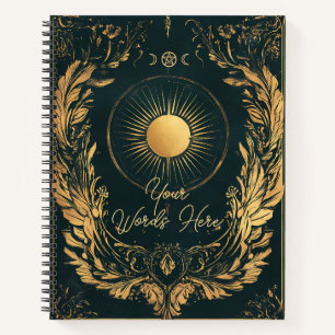 Creëer Je Eigen Gouden Lauwer Celestiale Zon Notitieboek