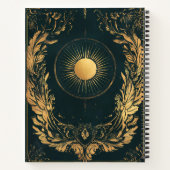 Creëer Je Eigen Gouden Lauwer Celestiale Zon Notitieboek (Achterkant)