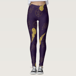 Creëer Je Eigen Gouden Rituele Symbolen Paars Leggings