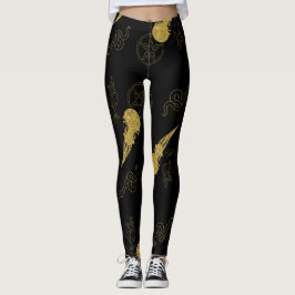 Creëer Je Eigen Gouden Rituele Symbolen Zwart Leggings