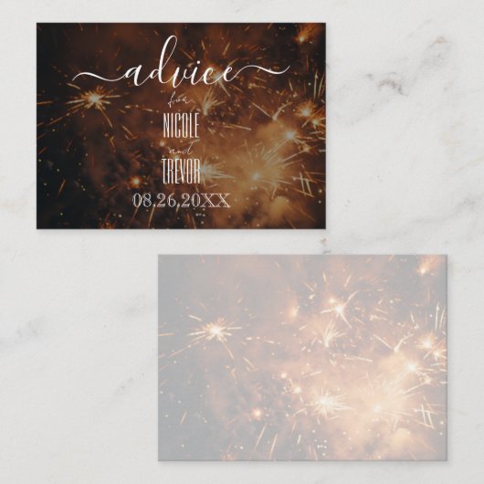 Creëer je eigen gouden vuurwerk advieskaart (Voorkant / Achterkant)
