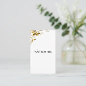 Creëer je eigen gouden witte elegant visitekaartje (Staand voorkant)