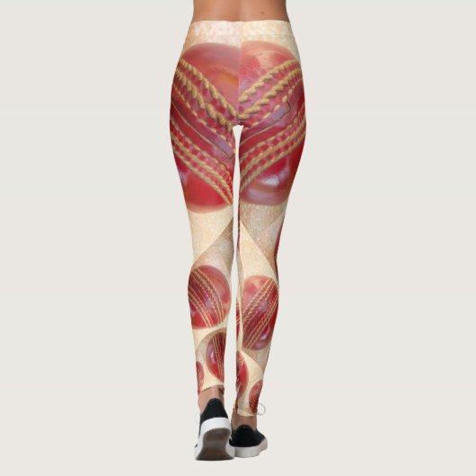 Creëer je eigen grappige cricketbal sporten leggings (Achterkant)