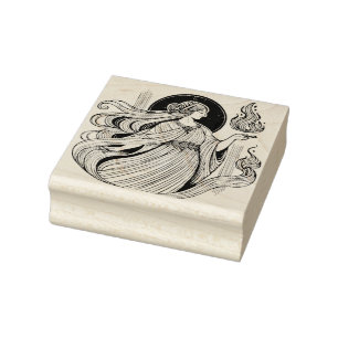 Creëer Je Eigen Griekse Godin Hestia Vuur Rubberstempel