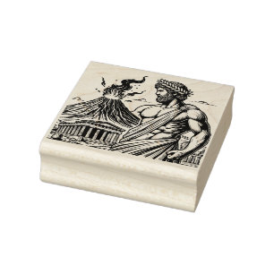 Creëer Je Eigen Griekse Hephaestus Parthenon Vulka Rubberstempel