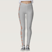 Creëer je eigen grijze kledingflorale Patroonkunst Leggings (Voorkant)