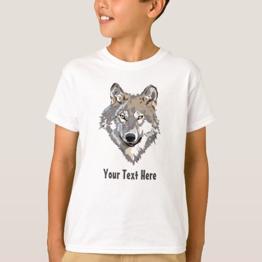 Creëer Je eigen grijze Wolf T-Shirt (Voorkant)