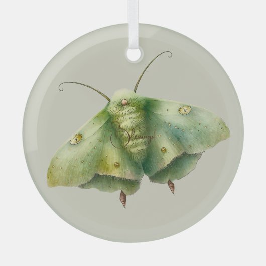 Creëer Je eigen groene fantasy mot Glas Ornament (Voorkant)