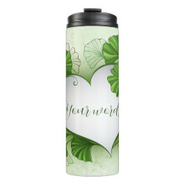 Creëer Je eigen groene gingko verlaat het hart Thermosbeker