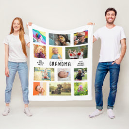 Creëer je eigen grootouders Fotocollage Fleece Deken