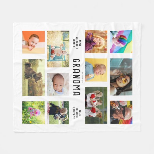 Creëer je eigen grootouders Fotocollage Fleece Deken (Voorkant (Horizontaal))