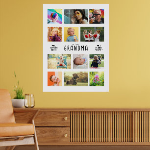 Creëer je eigen grootouders Fotocollage Large Poster