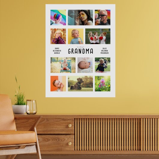 Creëer je eigen grootouders Fotocollage Large Poster (Woonkamer 2)