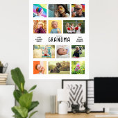 Creëer je eigen grootouders Fotocollage Large Poster (Thuiskantoor)