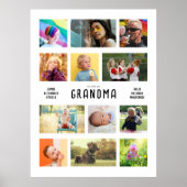 Creëer je eigen grootouders Fotocollage Large Poster (Voorkant)