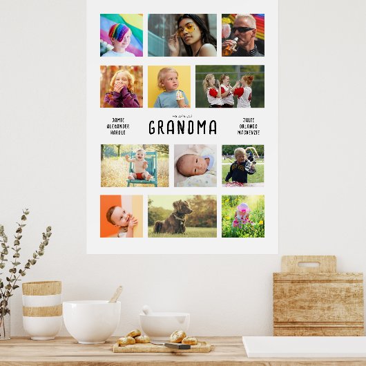 Creëer je eigen grootouders Fotocollage Large Poster (Keuken)