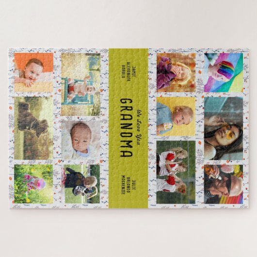 Creëer je eigen grootouders Fotocollage Legpuzzel (Horizontaal)