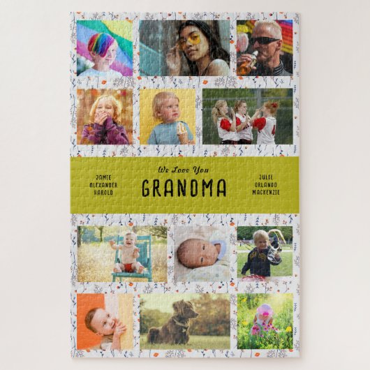 Creëer je eigen grootouders Fotocollage Legpuzzel (Verticaal)