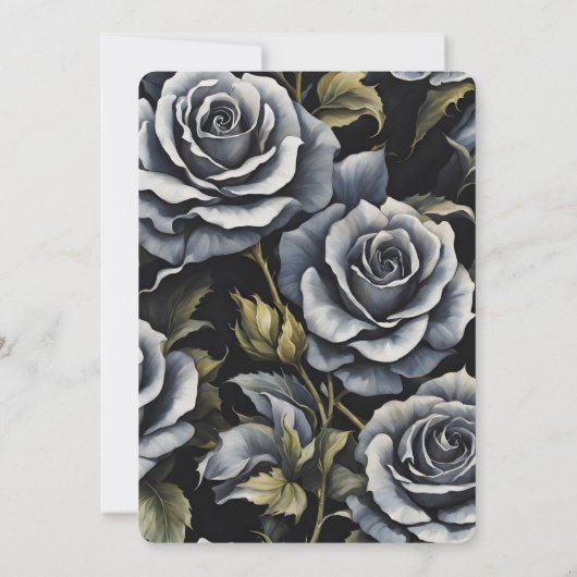 Creëer je eigen grote gedurfde grijze Rozen Kaart (Achterkant)