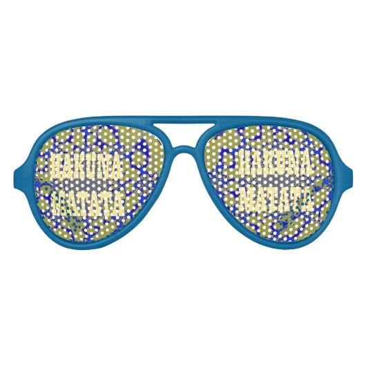 Creëer je eigen Hakuna Matata Blue Party Shades Aviator Zonnebril (Voorkant)