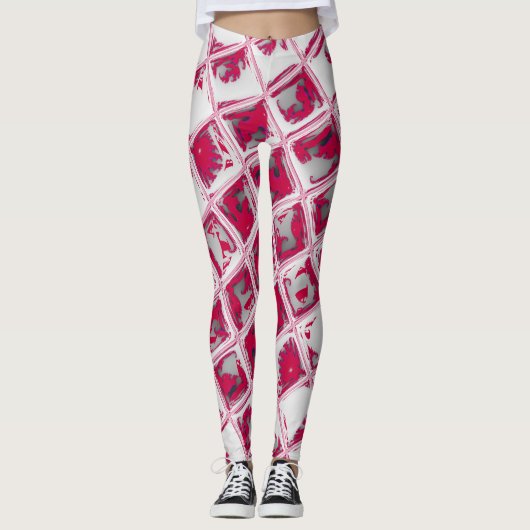 Creëer Je eigen Hakuna Matata plein, uniek rood Leggings (Voorkant)
