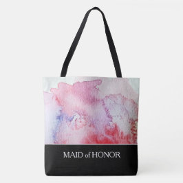 Creëer je eigen handbeschilderde waterverf trouwta tote bag