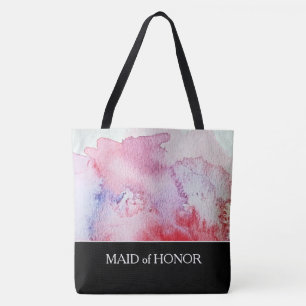 Creëer je eigen handbeschilderde waterverf trouwta tote bag