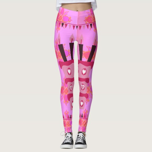 Creëer je eigen Happy Birthday Occasion Clocasion Leggings (Voorkant)