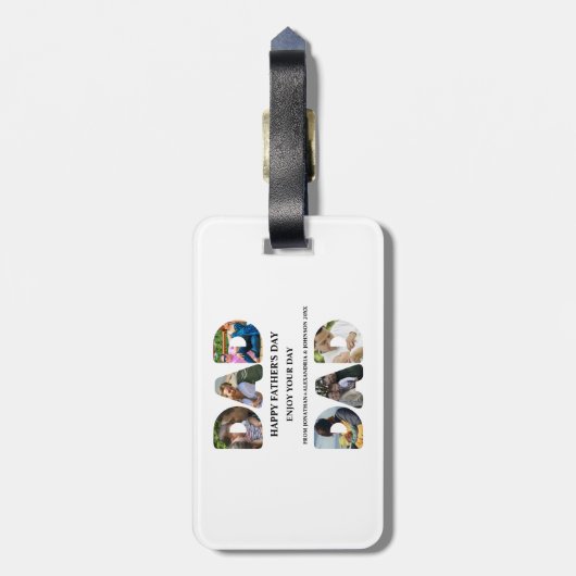 Creëer je eigen Happy vaders dag 6 fotocollage Bagagelabel (Achterkant verticaal)