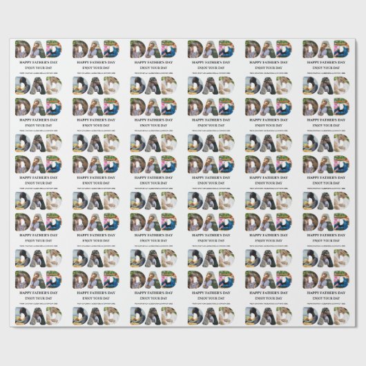 Creëer je eigen Happy vaders dag 6 fotocollage Cadeaupapier (Vlak)