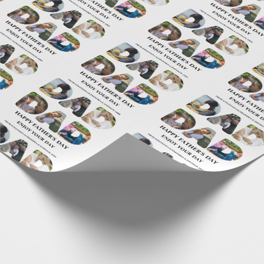 Creëer je eigen Happy vaders dag 6 fotocollage Cadeaupapier (Hoek)